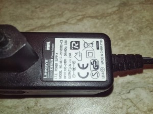 WRT54GC power supply label